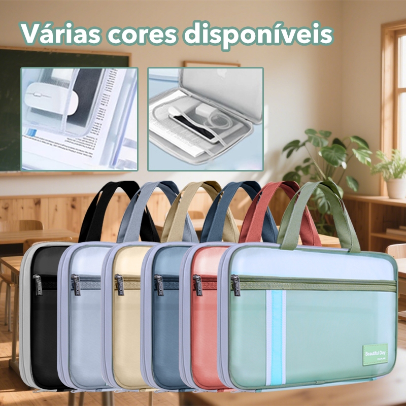 Saco de arquivo transparente malha sacola estudante carregando saco de livro saco de arquivo Tutorial saco de teste info