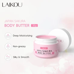 LAIKOU Sakura Body Butter 30g-Hidratação Intensa , Anti-Seca E Perfume Floral Delicado Para Todos Os Tipos De Pele