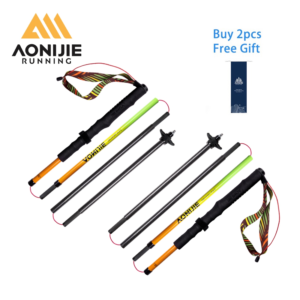 AONIJIE E4204 Bastões De Trekking De Fibra De Carbono Caminhada Dobráveis Ao Ar Livre Para Mulheres E Homens em Oferta na Shopee