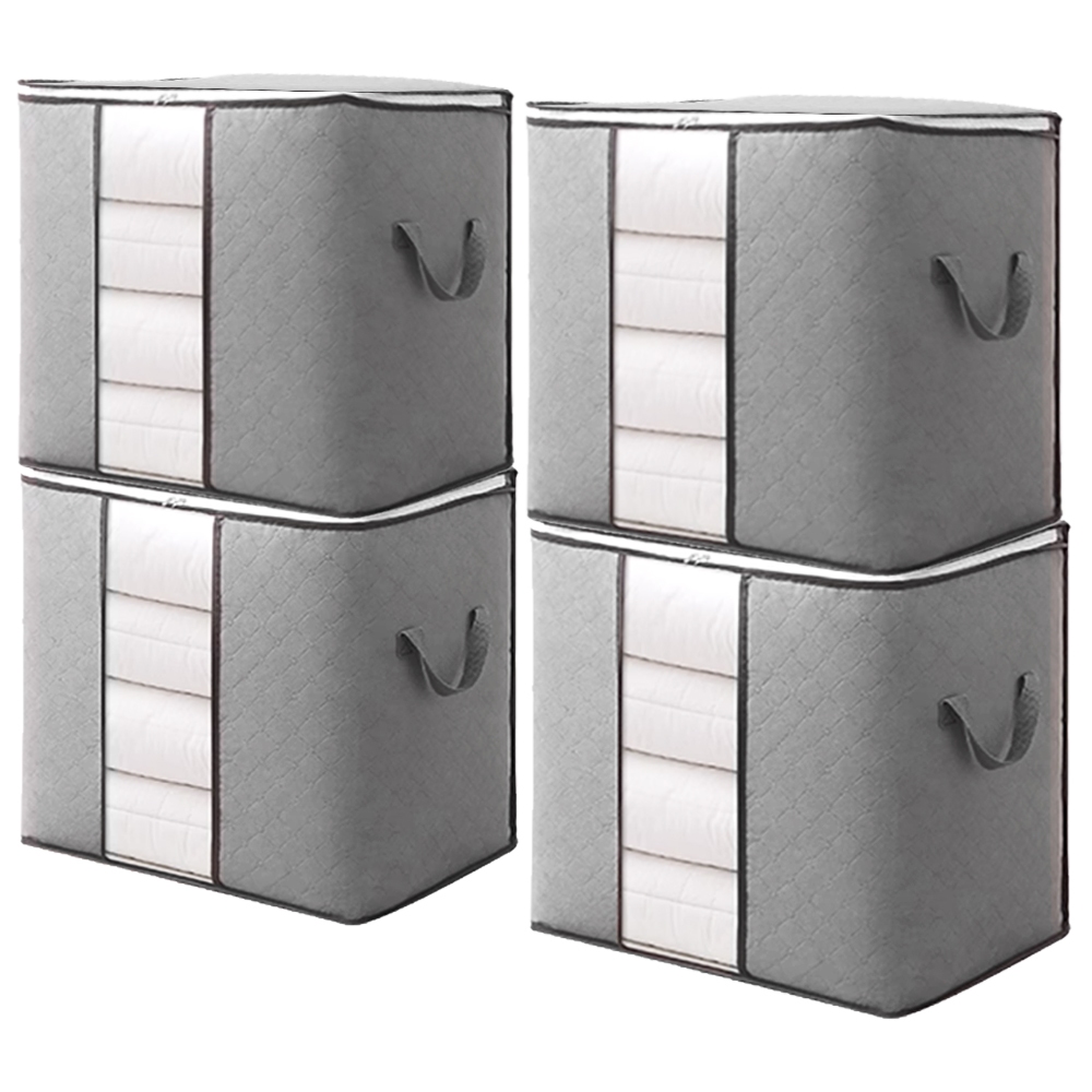 4UN Caixa Saco Organizador Edredom Cobertor Guarda Roupa Armário Anti-Poeira Umidade Multiuso