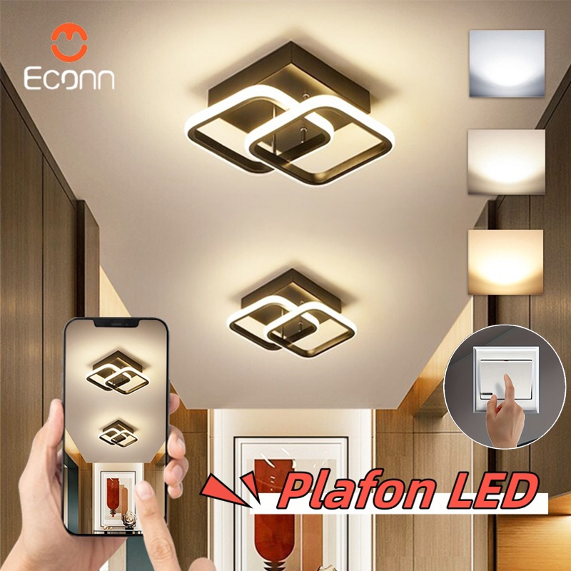 Lustre de luxo moderno de teto LED luz branca Tri-tone escurecimento adequado para corredor sala de estar cozinha sala