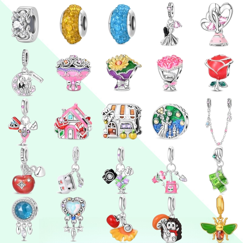 Pulseira Original charme s925 prata Design requintado charme romântico compatível pulseira DIY jóias fazendo
