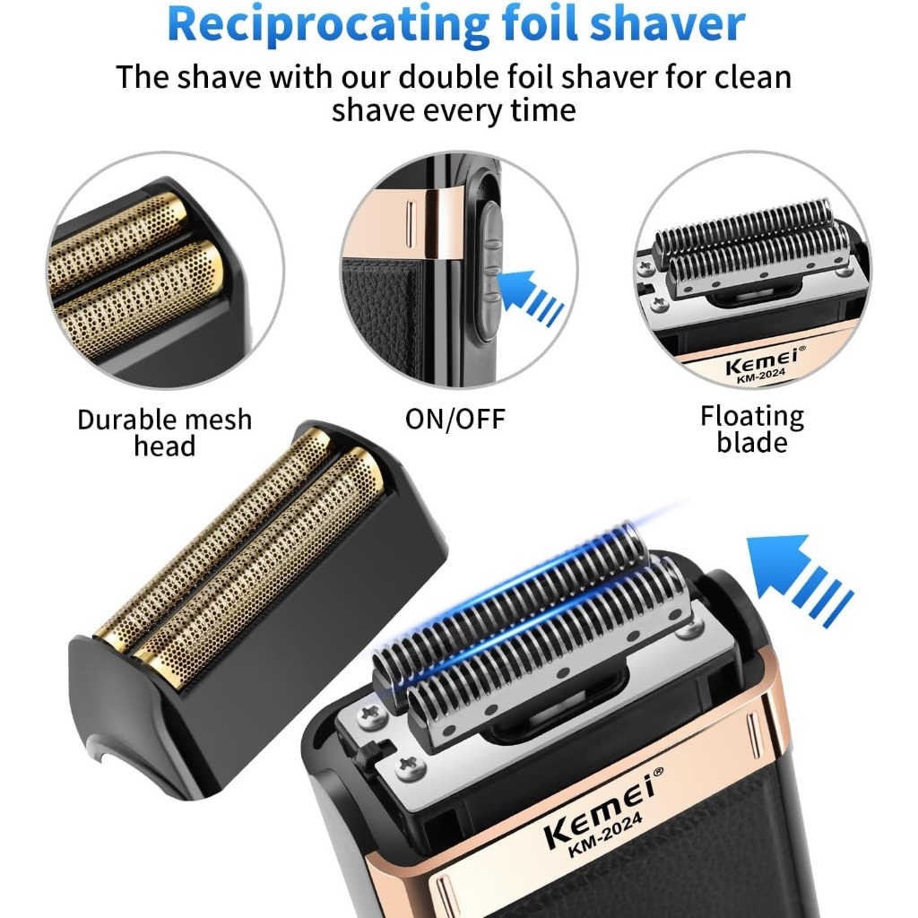 Kemei Profissional Máquina De Cortar Cabelo Dos Homens Sem Fio Barbeiro Trimmer Folha Barbeador Conjunto Recarregável Na · foto 2