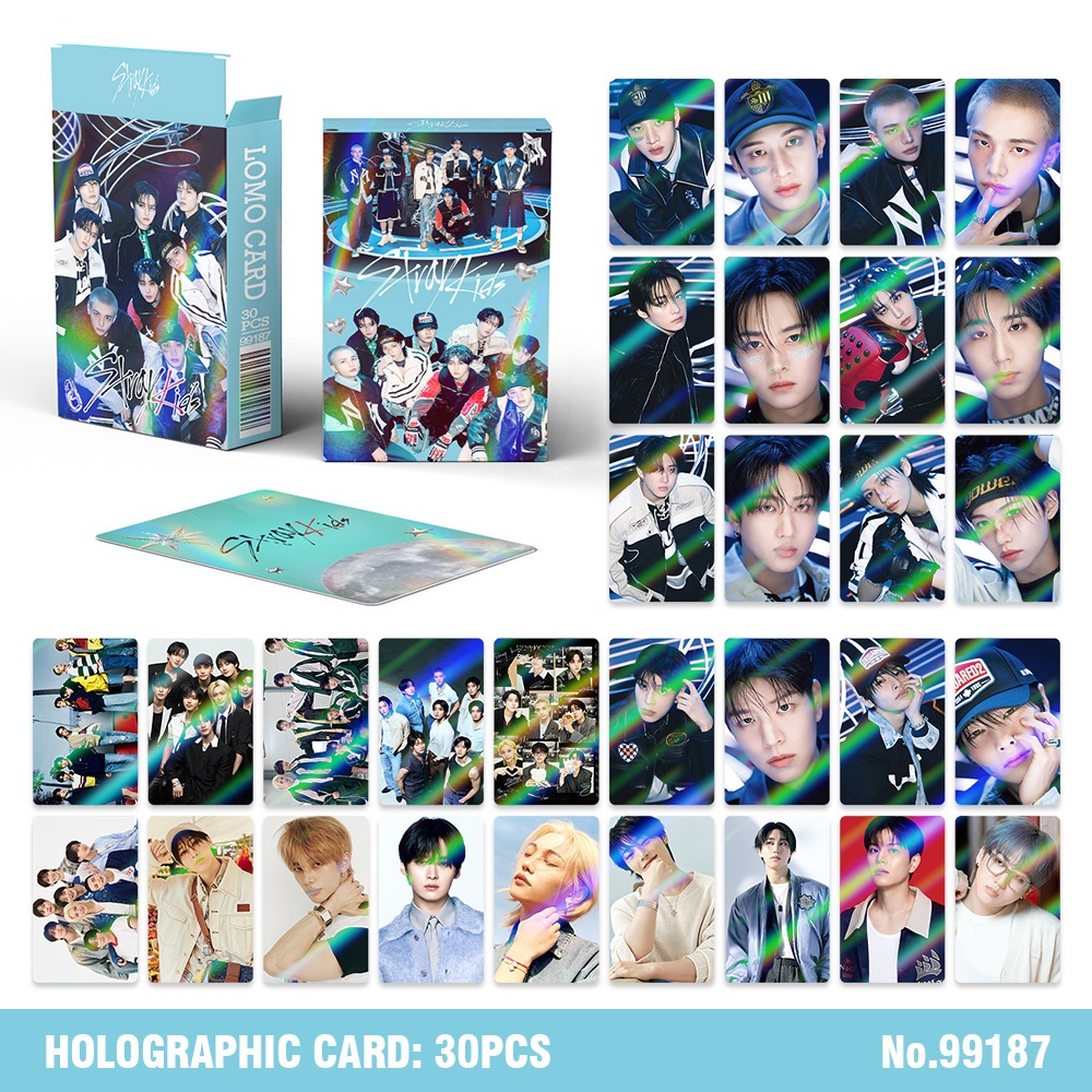 30 Unidades Straykids ATE Laser Holograma Lomo Cartões Magic School ROCK STAR Holográfico Photocards HYUNJIN FELIX BANGC