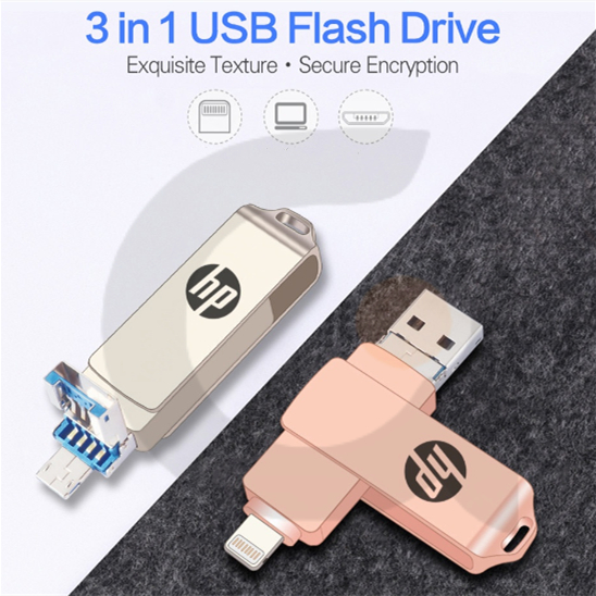 USB 3.0 HP 3 Em 1 Giratório OTG Memória De Metal Personalizado Varanda Disco De Dados De Computador De 1 Tb