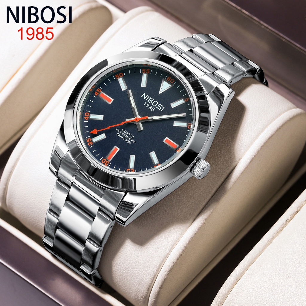 NIBOSI Venda Quente Relógio De Quartzo Masculino De Luxo Popular Com Pulseira De Aço Inoxidável Data Luminosa em Oferta na Shopee
