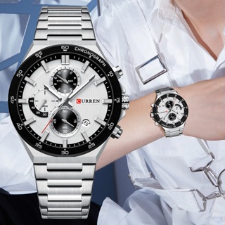 Relógio Masculino CURREN Marca Autêntica 2025 Novo Modelo Multi-Função Cronógrafo De Aço Inoxidável Mãos Luminosas Quart em Oferta na Shopee