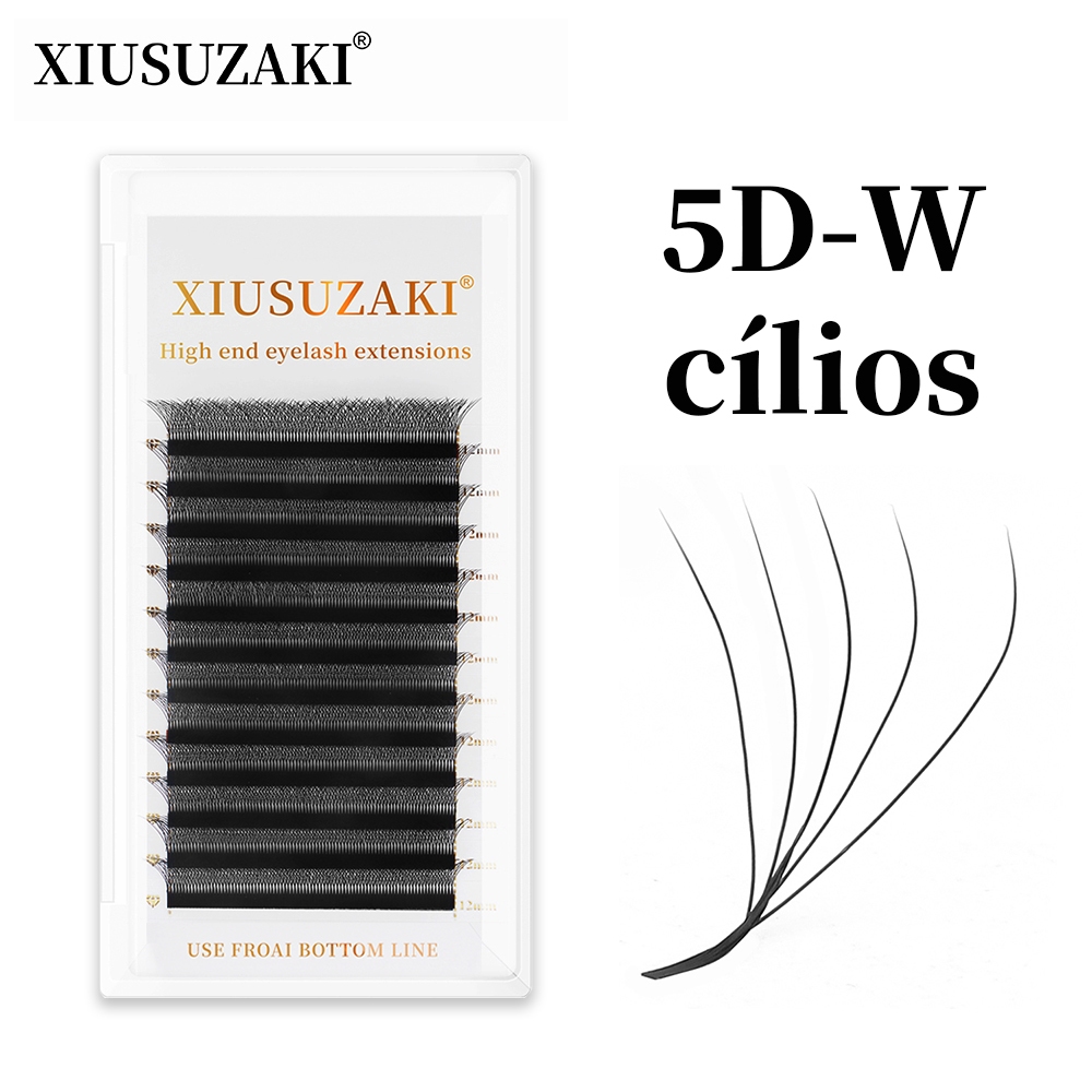 XIUSUZAKI Cílios 5D W Extensão De Cílios Volume Brasileiro C/D Macio Faux Mink Para Cílios