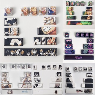 8/12pcs Luffy Keycaps Cherry Profile PBT Sublimação De Tinta One Piece Nika Zoro Nami Law Sanji Teclado Mecânico Creative Anime Cross-axis em Oferta na Shopee
