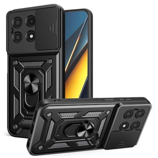 Para Xiaomi Poco X6 Pro Armadura À Prova De Choque Capa Dura Com Proteger A Função Da Câmera E Suporte Magnético De Anel em Oferta na Shopee
