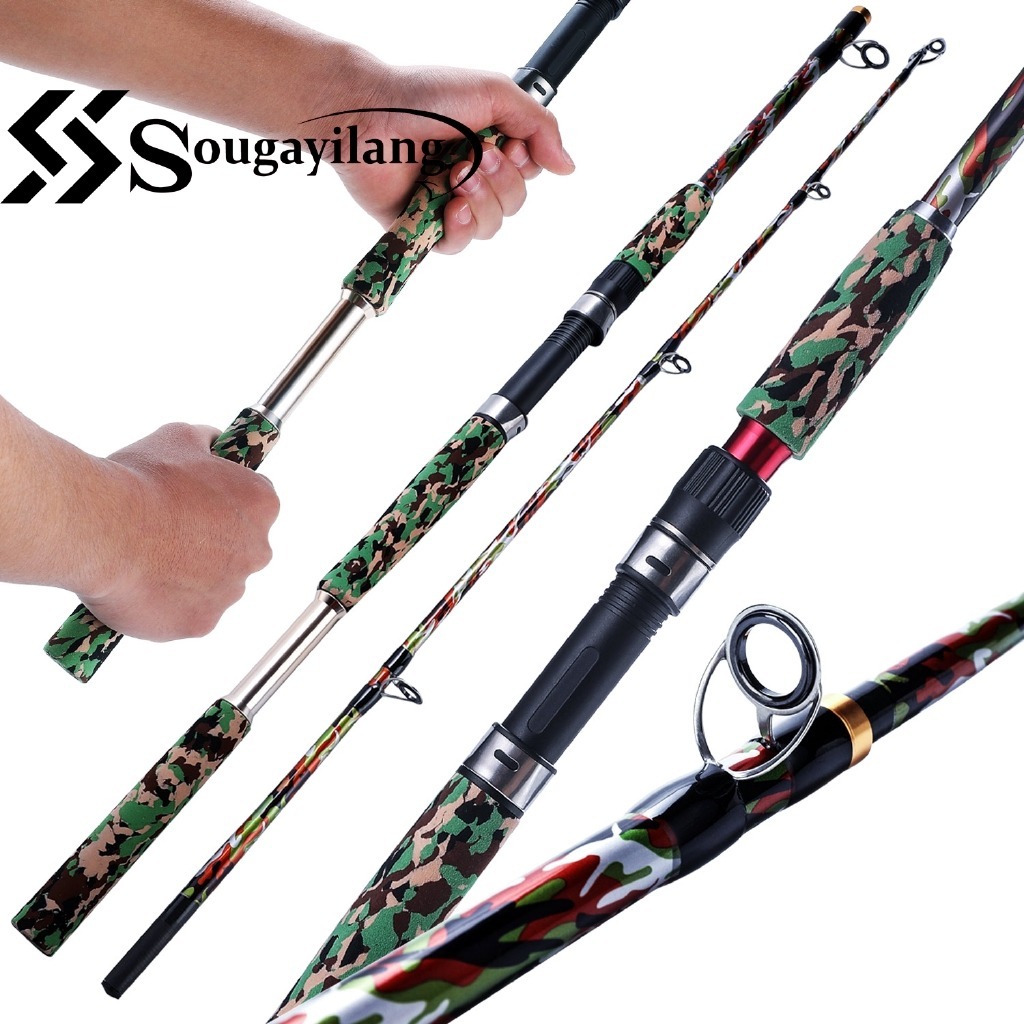 Sougayilang 2 Seções 1.65m Barco Vara De Pesca Giratória Super Forte De Fibra De Carbono