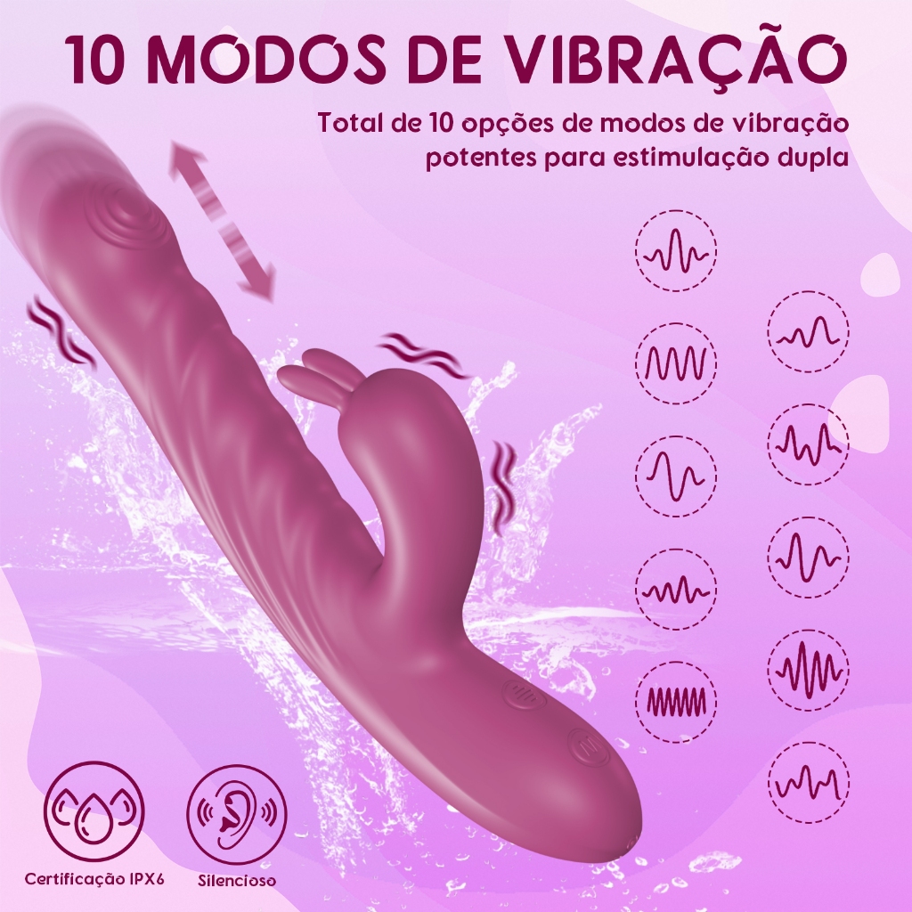Vibrador Feminino Estimulador de Clítoris Potente 10 Modos | Recarregável | IPX7 Impermeável em Oferta na Shopee