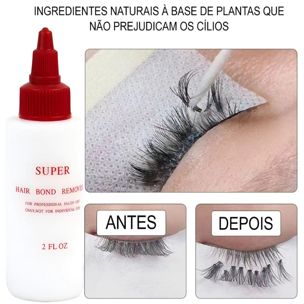 Loção Removedora 60ml, Salon Pro Para Cílios Kit Cola 30 Sec