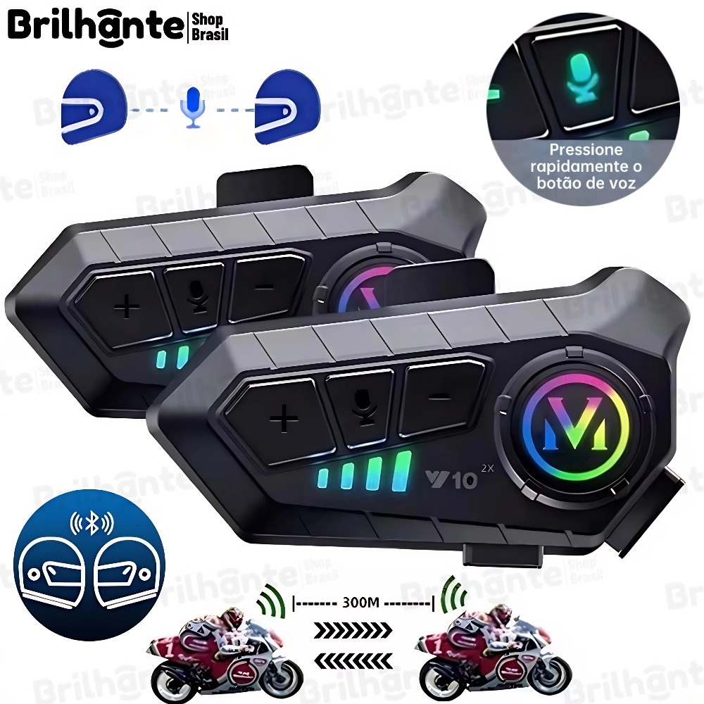 Y10-X Fone De Capacete Intercomunicador Para Capacete Ipx6 À Prova D'água Para Motocicleta