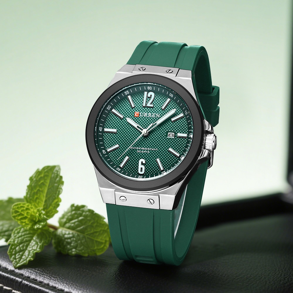 CURREN Relógio Masculino Minimalista Moda Pulseira De Silicone Casual Esportes Mãos Luminosas Design Criativo Quartzo An