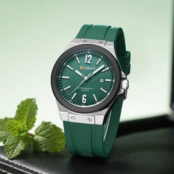 CURREN Relógio Masculino Minimalista Moda Pulseira De Silicone Casual Esportes Mãos Luminosas Design Criativo Quartzo An