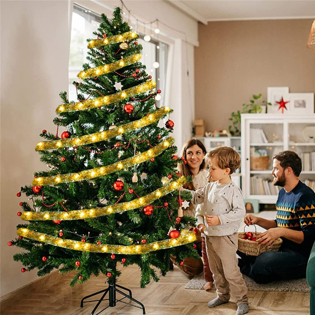 5M Laços De Fita De Natal Com 50 Luzes Fada Cordas LED árvore Ornamentos Pisca Pisca Enfeites De Natal E Decoração