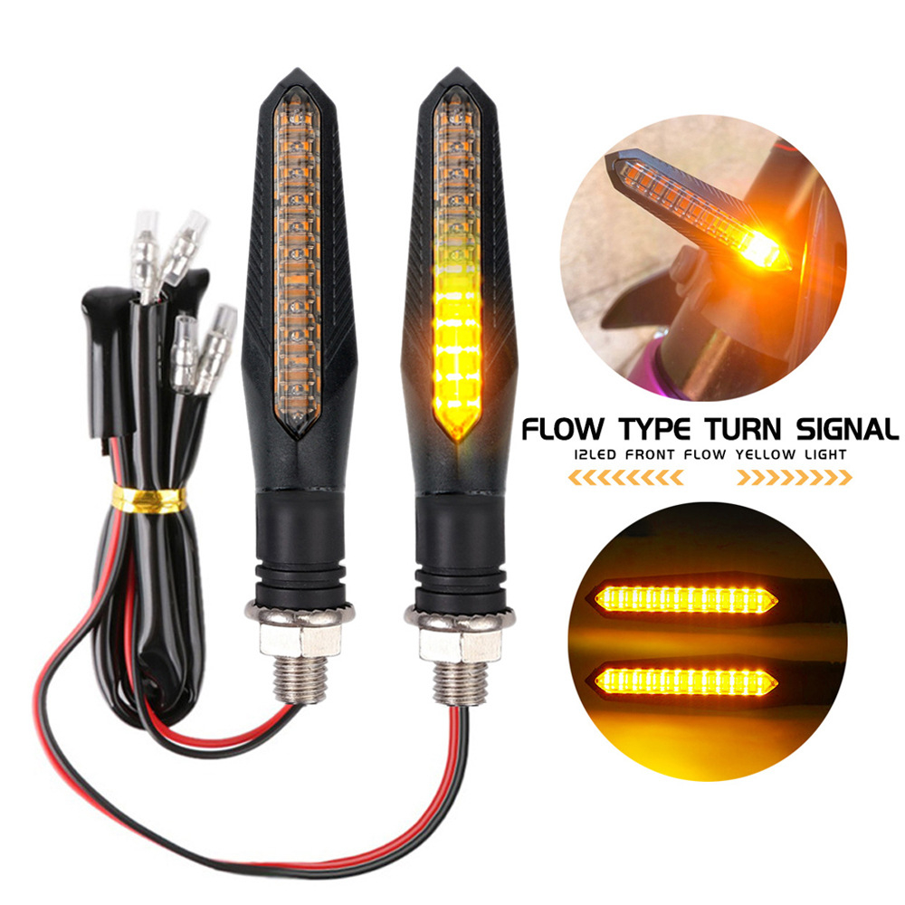 Kit 4 Peças Pisca Palito Slim De Seta Led Sequencial Esportiva Para Moto Amarelo Universal 12V