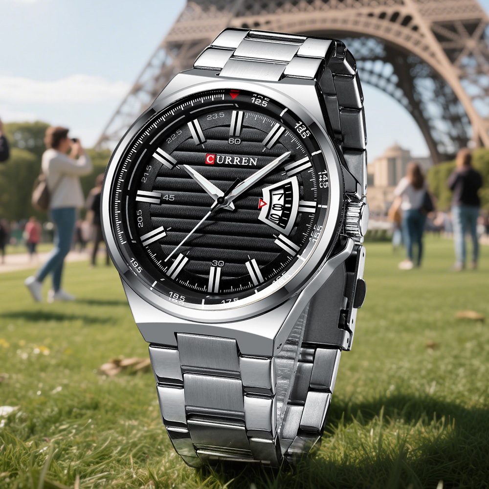 Relógio Masculino CURREN Autêntico Moda Clássico Vintage Dial Aço Inoxidável Quartzo Resistente À Água Casual Negócios P em Oferta na Shopee