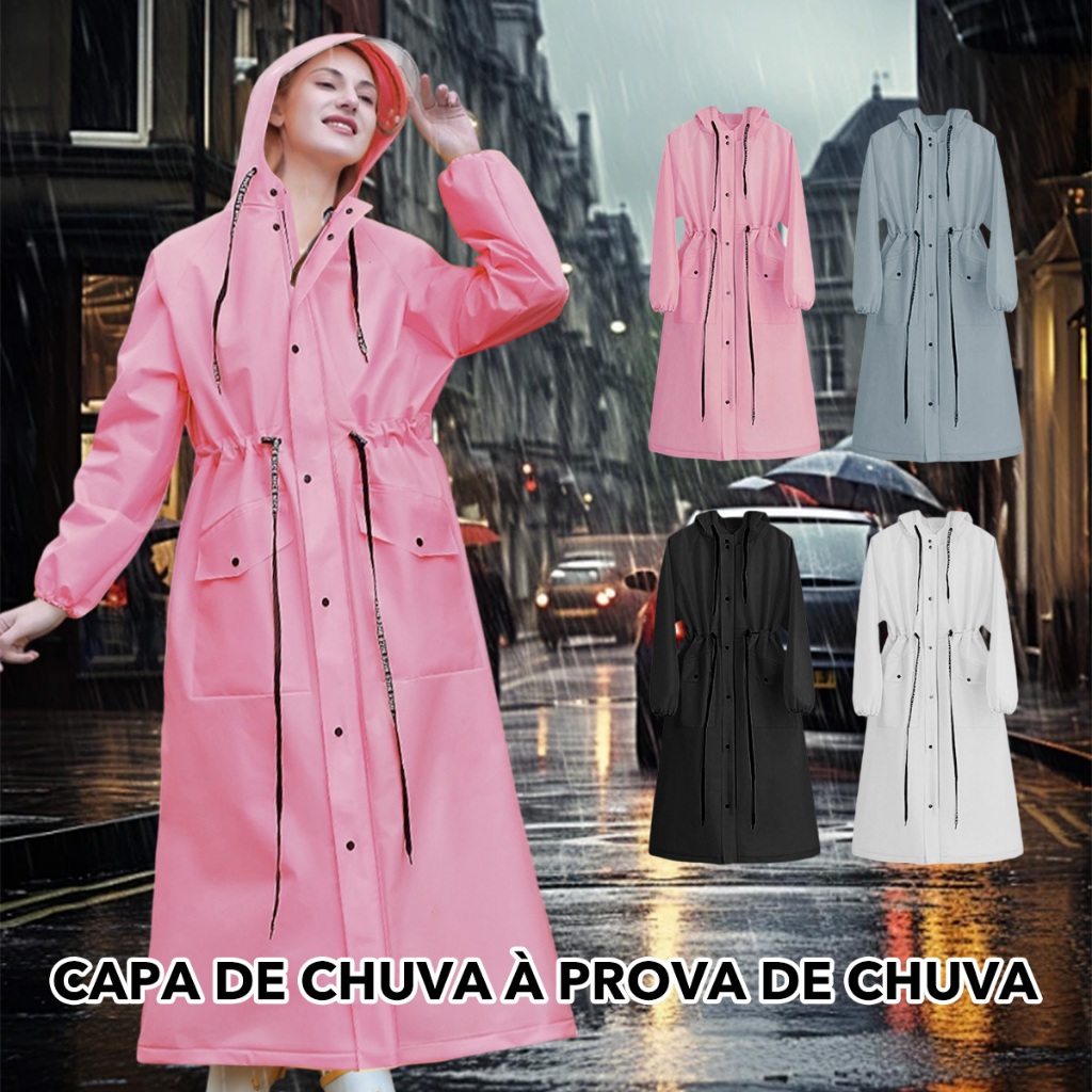 [14.000 + Favoritos] Capa De Chuva Longa De Corpo Inteiro Forte Anti Adulto Feminino Scooter Elétrico Ex Roupas