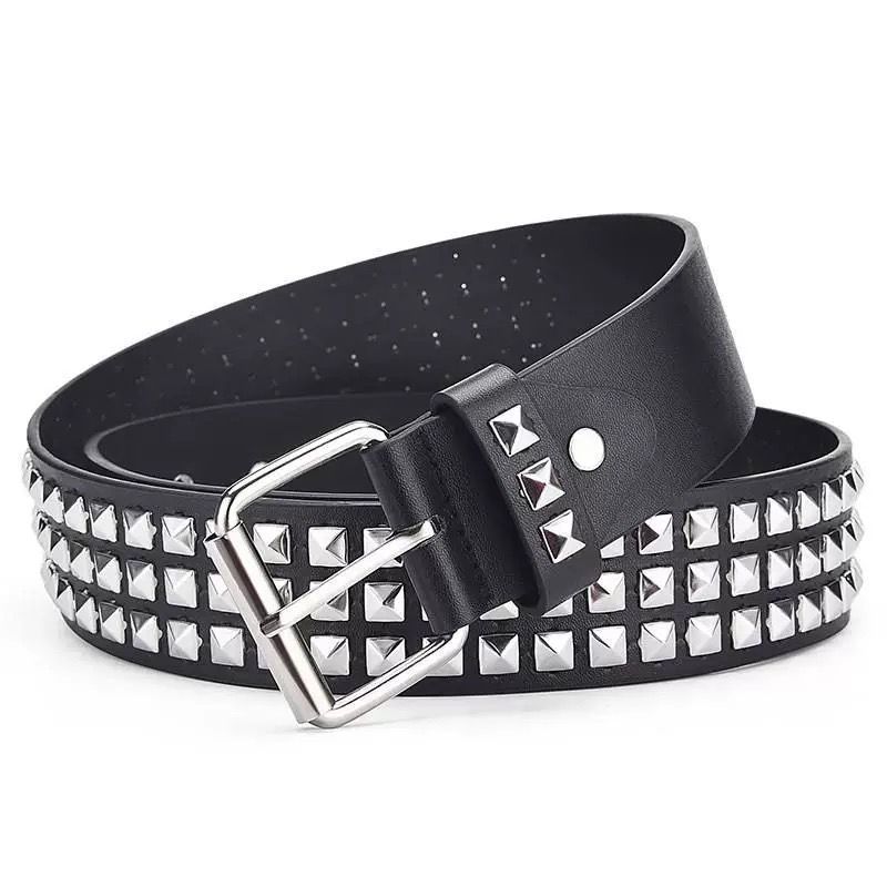 Cinto Unissex Decorado Com Lantejoulas Prateadas Estilo Punk em Oferta na Shopee
