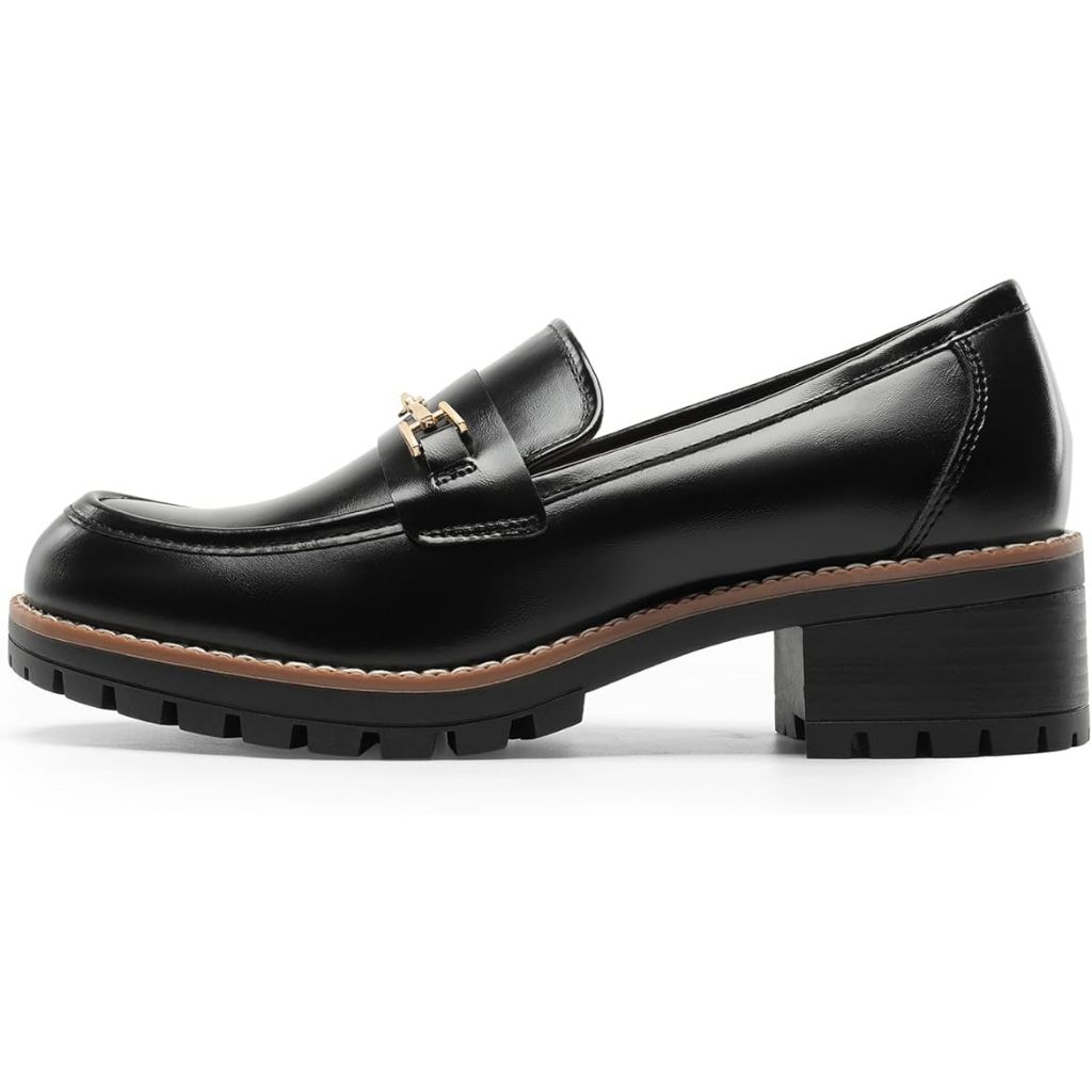 Mocassins Grossos Femininos , Sapatos Casuais De Negócios Elegantes Com Plataforma Confortável