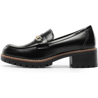 Mocassins Grossos Femininos , Sapatos Casuais De Negócios Elegantes Com Plataforma Confortável