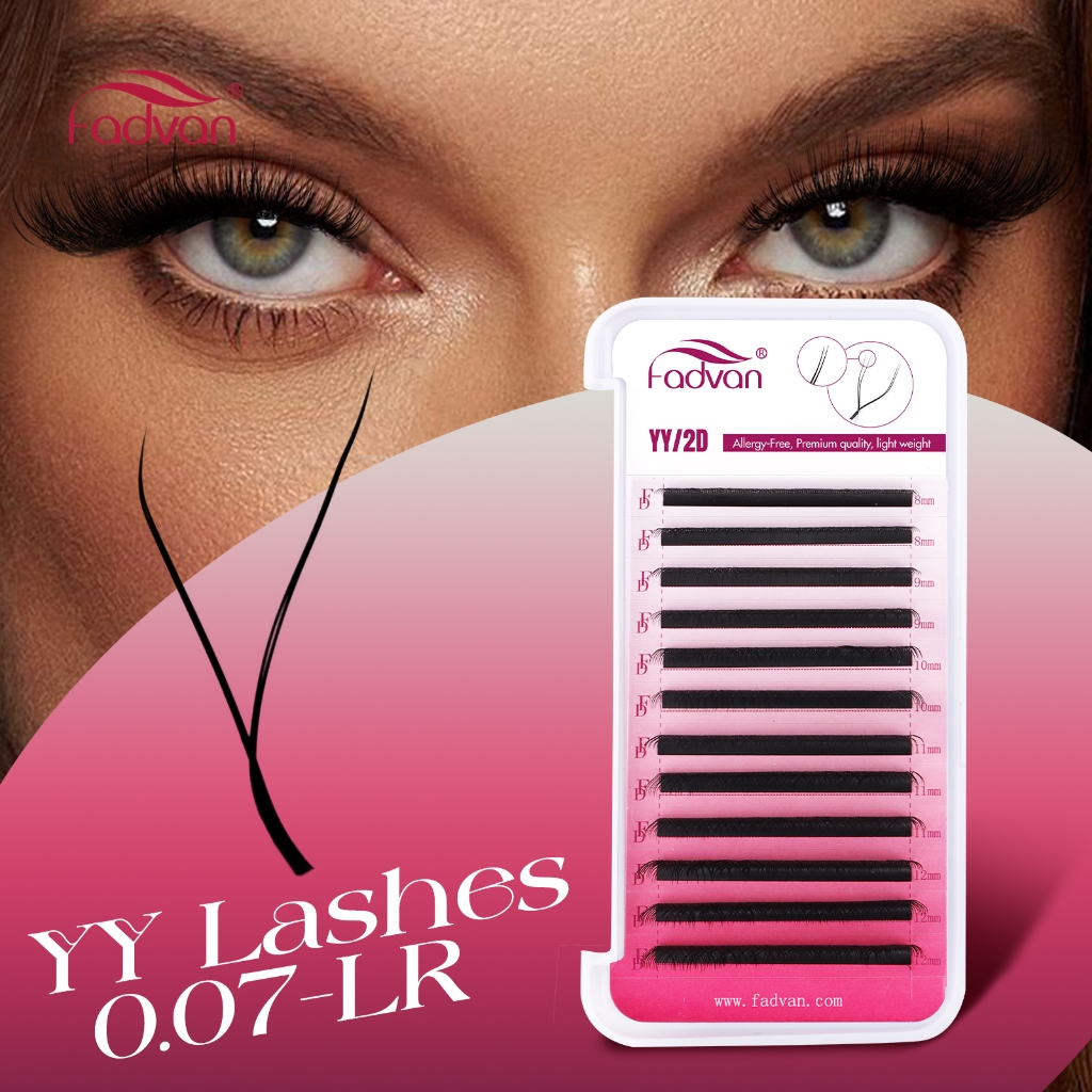FADVAN Lashes LR LU YY Fox Style Volume Brasileiro Pré-Fabricado Fãs Extensão De Cílios em Oferta na Shopee