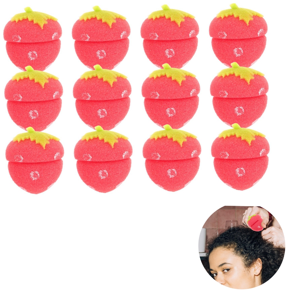 Rolo para cabelo Strawberry Overnight Esponja macia Confortável para dormir Todos os tipos de cabelo