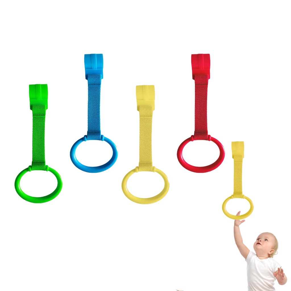 Conjunto de 4 peças Anel de Tração  para Berço  Acessório Plástico Colorido para Bebê se Apoiar em Oferta na Shopee