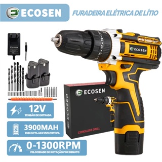 Parafusadeira/Furadeira 12V 3900MAH 110V-220v 2 12V baterias em Oferta na Shopee