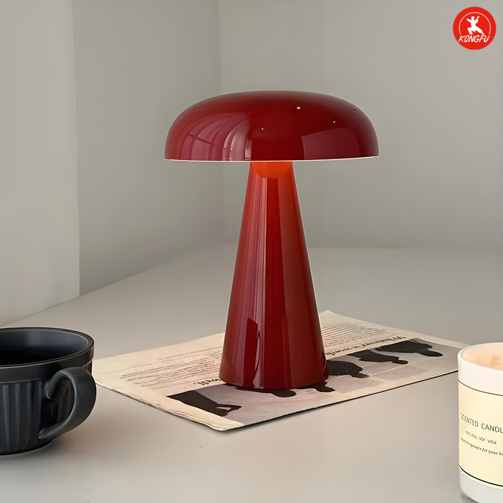 Abajur De Mesa Luminária Cogumelo Minimalista Recarregável Sem Fio Regulável De 3 Cores LED Lampu Tidur Bilik