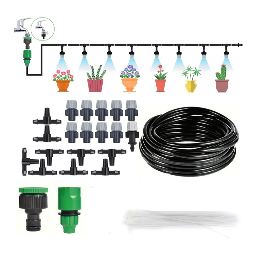 Kit de Irrigação 10 metros Jardim Varanda Mangueira Refrigeração Névoa - Kit Completo de 10 Bicos em Oferta na Shopee