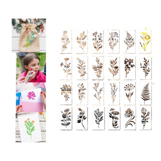 52conjunto de estêncil de folha floral decoração de parede eprojetos de artesanato moldes acéu aberto em Oferta na Shopee