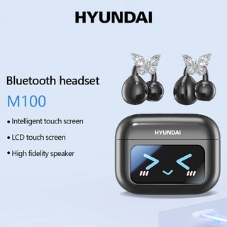 HYUNDAI M100 Bluetooth 5.4 Fones De Ouvido Sem Fio Com Tela Sensível Ao Toque Microfone Chamada Redução De Ruído Abertos