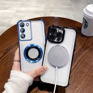 Caso À Prova De Choque Para Xiaomi Redmi 15 15C Dissipação De Calor Folha Magnética Transparente Caixa Do Telefone Capa em Oferta na Shopee