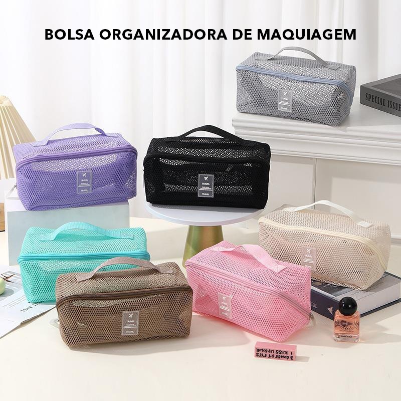 Moda Hoje Bolsa Organizadora De Produtos De Higiene Pessoal Portátil Feminina , Malha Transparente em Oferta na Shopee