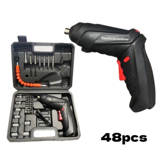 kit Parafusadeira/furadeira 48 Pçs À Bateria Carregador Usb (Dupla posição) Oferta especial em Oferta na Shopee