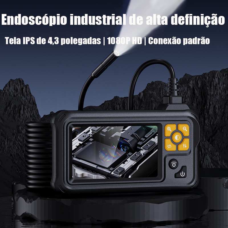 Câmera De Endoscópica 1080p C Cabo Semi-rígido 5m Borescópio