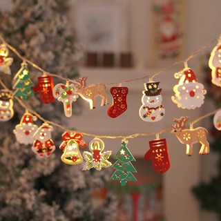Cordão De Luz De Ferro De Natal , Decoração De Árvore Papai Noel , Boneco De Neve