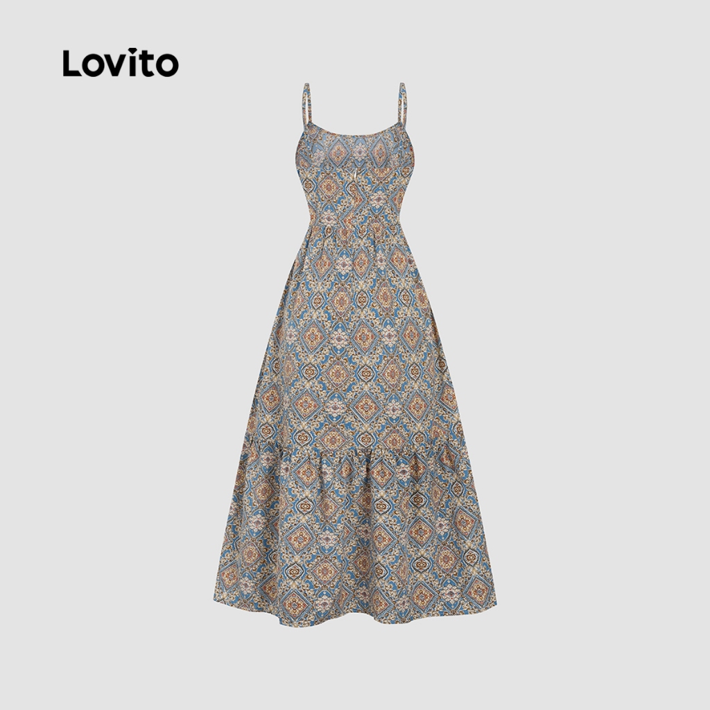 Detalhes do Lovito Vestido Feminino Primavera Verão Estilo Nacional Elegante L150ED258