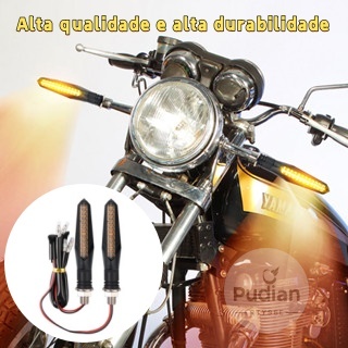 2/4 Peças Pisca Palito Slim De Seta Led Sequencial Esportiva Para Moto Amarelo Universal 12V pudian