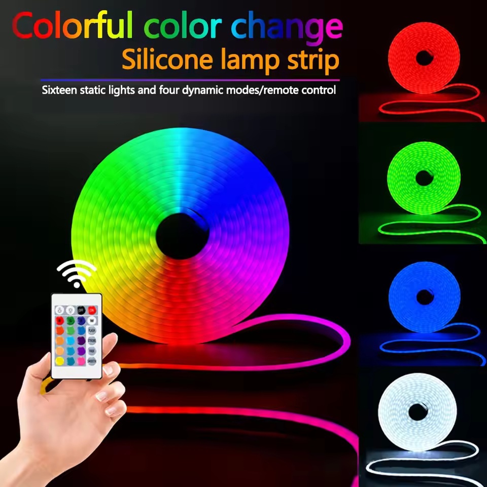 RGB Neon LED Strip 3/5M IP65 À Prova D'água DIY USB Home Decor Iluminação Decorações De Natal