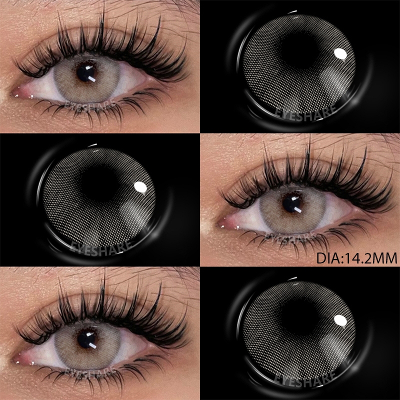 EYESHARE Um Par De Lentes Cinza Claro , Coloridas Com Estojo Suaves Da Série , Envio Rápido Do Brasil