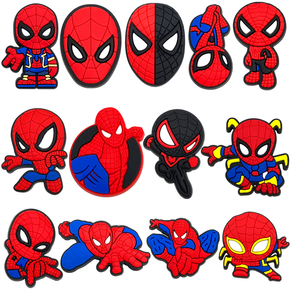 MEIDJ Shoe Charms 13 Spider Series Decorações Acessórios De PVC Com Botão