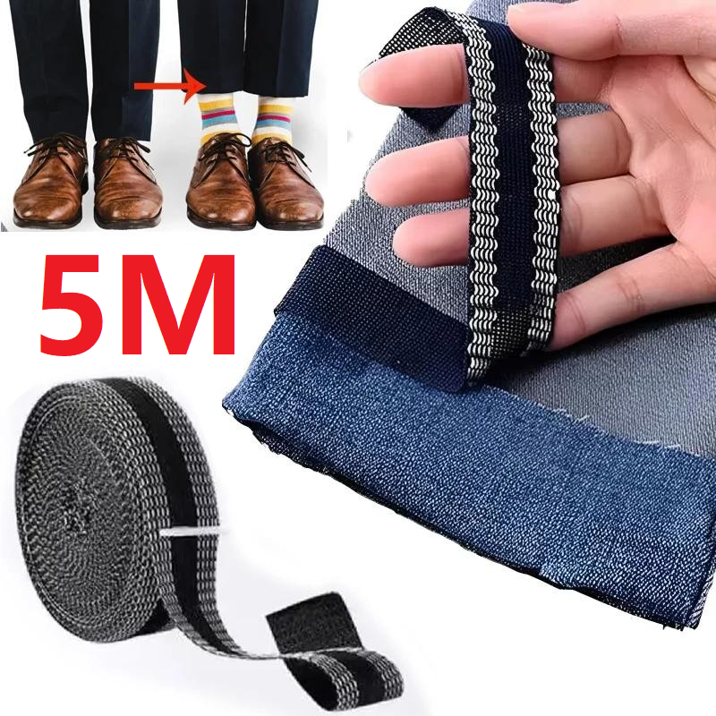 1M/5M Calça Auto-Adesiva Pasta De Bainha Fita De Borda De Ferro Sobre Reparo Jean Para Tecido De Costura De Bricolagem