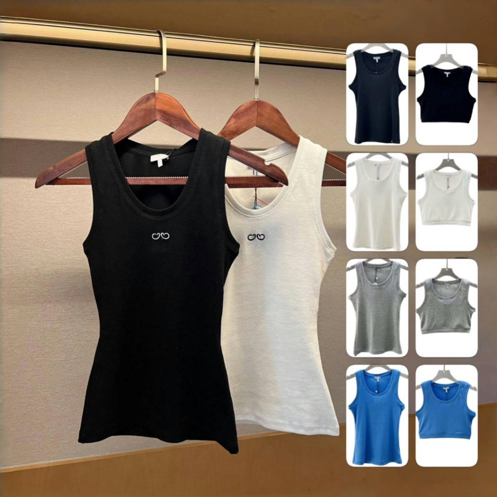 Regata Feminina De Cor Sólida , Curta Fashion Croptop Verão Sem Mangas Recortada Bordada Elástica Esportiva De Malha