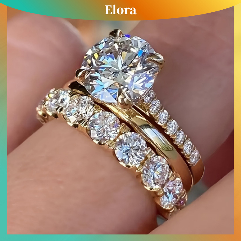 【A018】3 peças/conjunto anel Fashion exclusivo anel de alta qualidade joia presente em Oferta na Shopee