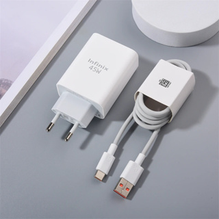 Para Infinix 45W Carregador Ue Super Rápido Adaptador De Energia 6A USB C Cabo Nota 40 30 30i Zero 8 30x Quente Pro em Oferta na Shopee