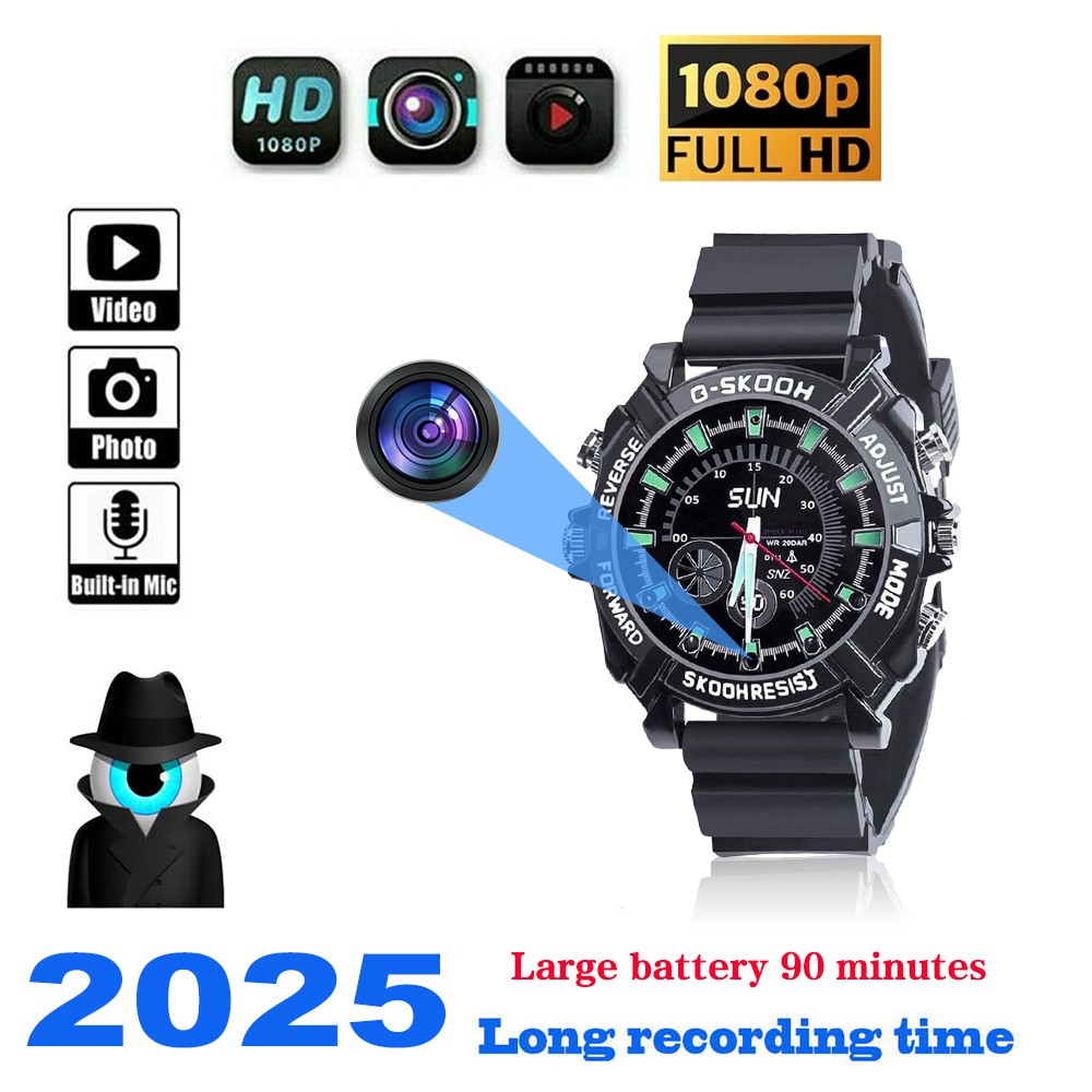 1080P Full HD Smart Watch Câmera Mini De Vídeo Micro DV Camera em Oferta na Shopee